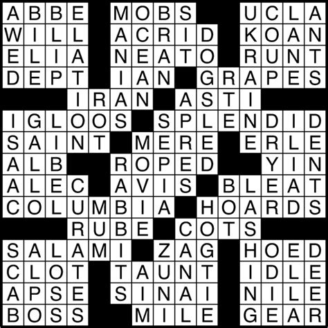 metro us crossword answers.